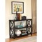 Black 3-Tier Wood Console Sofa Table with Shelves and Sides X-Design for Entryway or Hallway